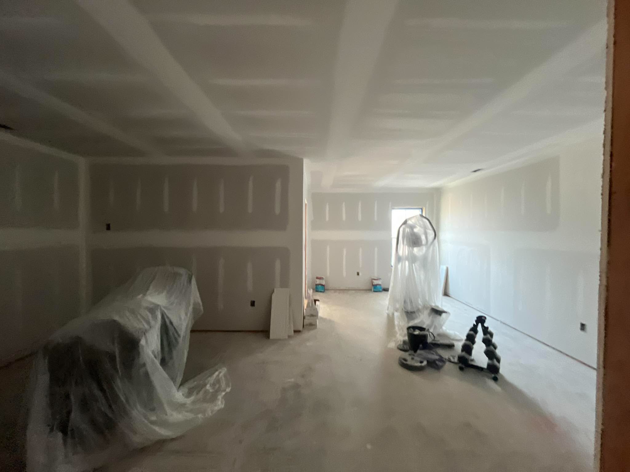 Finished drywall project before paint
