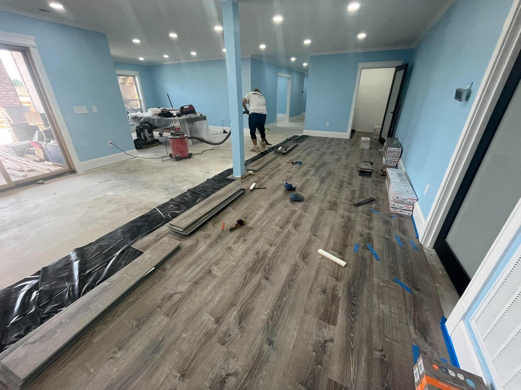 Vinyl flooring installation project